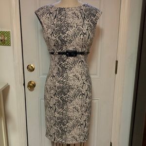Calvin Klein Snake Print Knee length dress Sz2